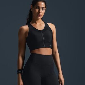 Yvette Sculpt Zip Mesh Racerback Padded Running Bra Size XL